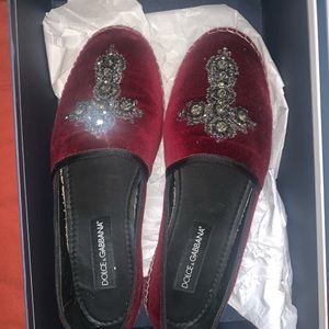 Dolce & Gabbana velvet embroidered runway espadrille